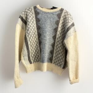 Samband of Iceland Sweater Mens size M/L* Wool Cream Geometric